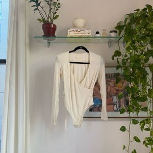 Capulet ribbed white long sleeve body suit